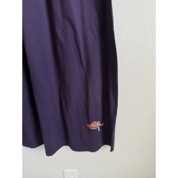 Vtg Cactus Bay By‎ Lynee Dress Women's XL Purple Red Hat Society Maxi USA NEW - Image 7
