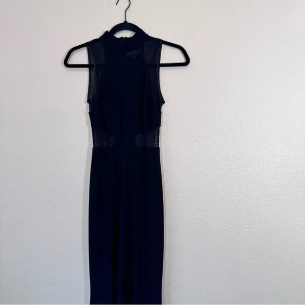 Betsy Adam Black Mesh Illusion Mesh Cut Out Maxi Dress Womens 0 Formal Black Tie - Image 8