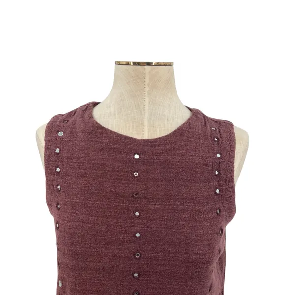 Anita Dongre Grassroots Dress Tank‎ Mirror Detail Cotton Purple Size 12 - Image 2