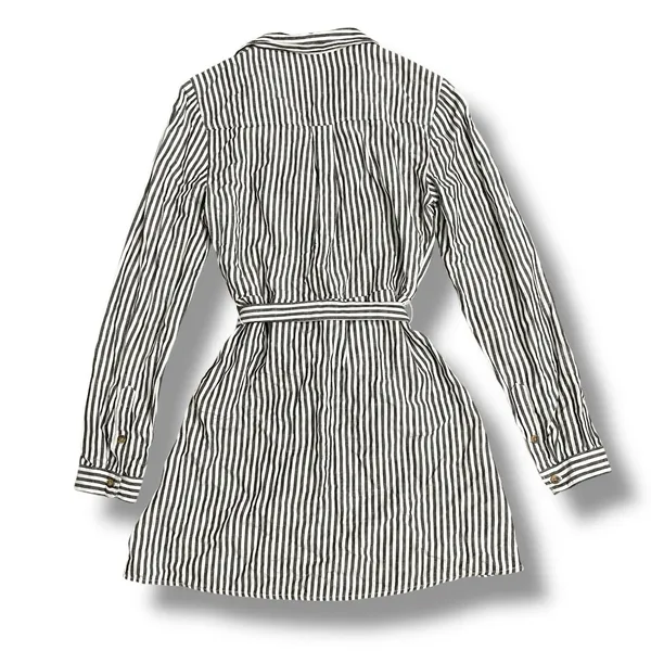 Abercrombie & Fitch Striped Shirt Dress XS Button‎ Front Tie Waist Long Sleeve - Image 5