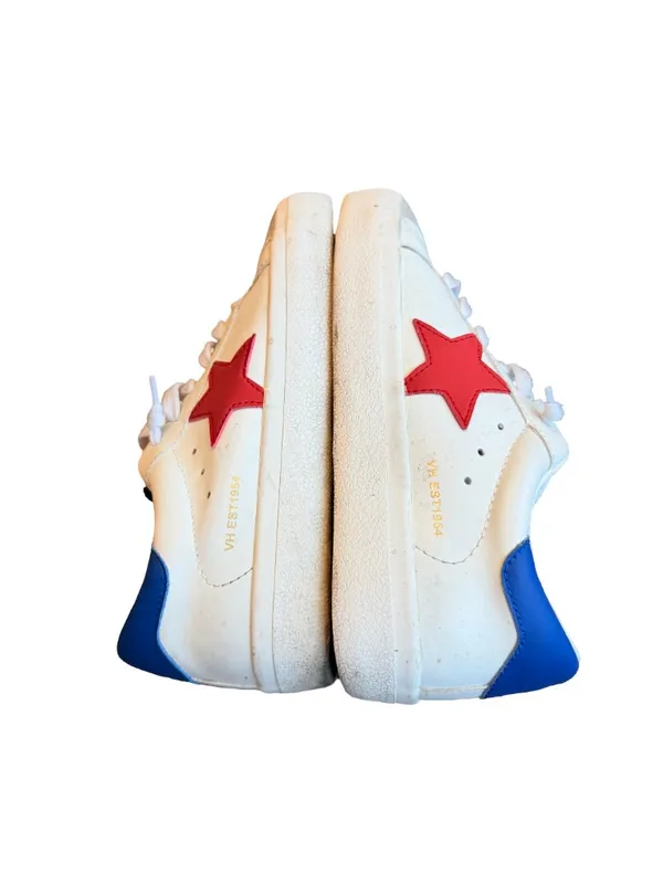 Vintage Havana White Blue Star Suede Toe Cap Leather Sneakers Low Size 8 Women's - Image 12