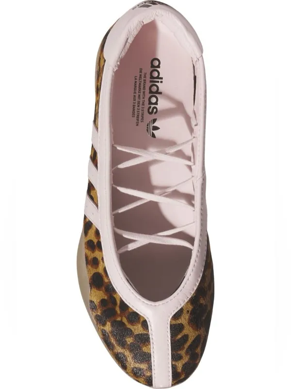adidas Leopard Print Ballet Flat with Pale Pink Stripes - Image 2
