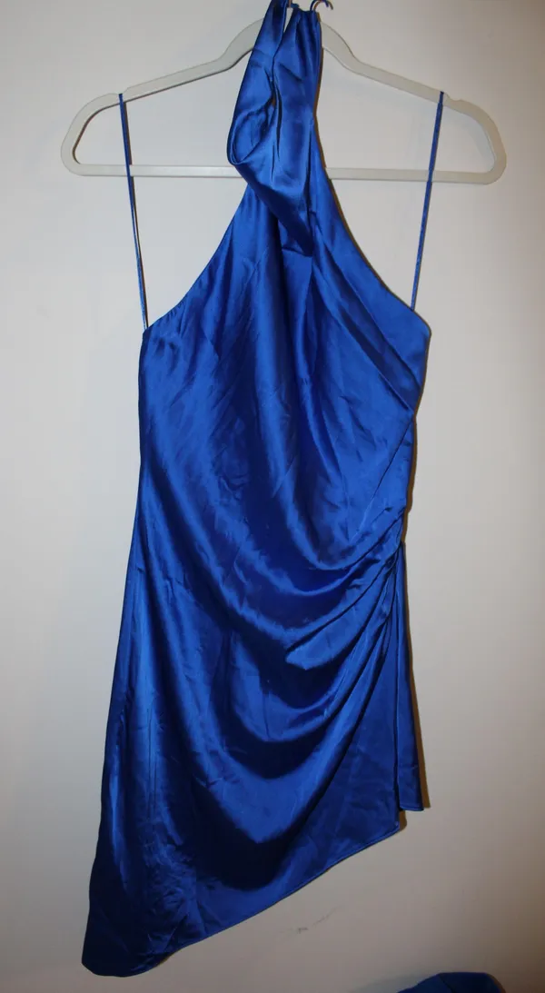 Do + Be Satin Blue Cocktail Dress - Image 3