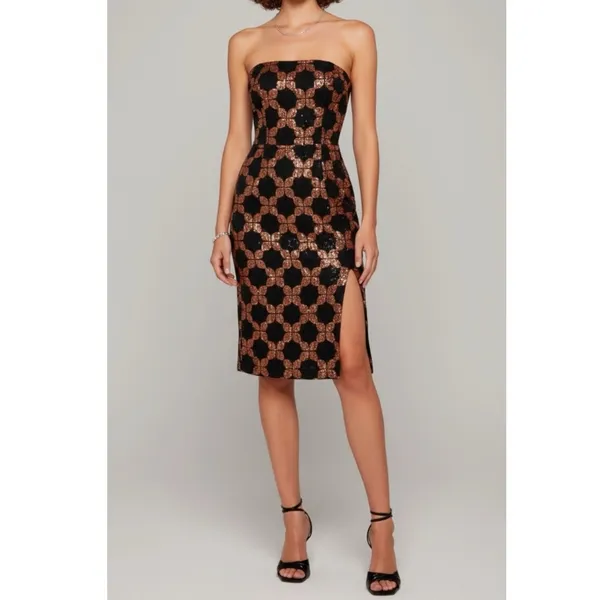 RETROFÊTE Jacqueline Sequin Dress, Black/Pink, Small - Image 2
