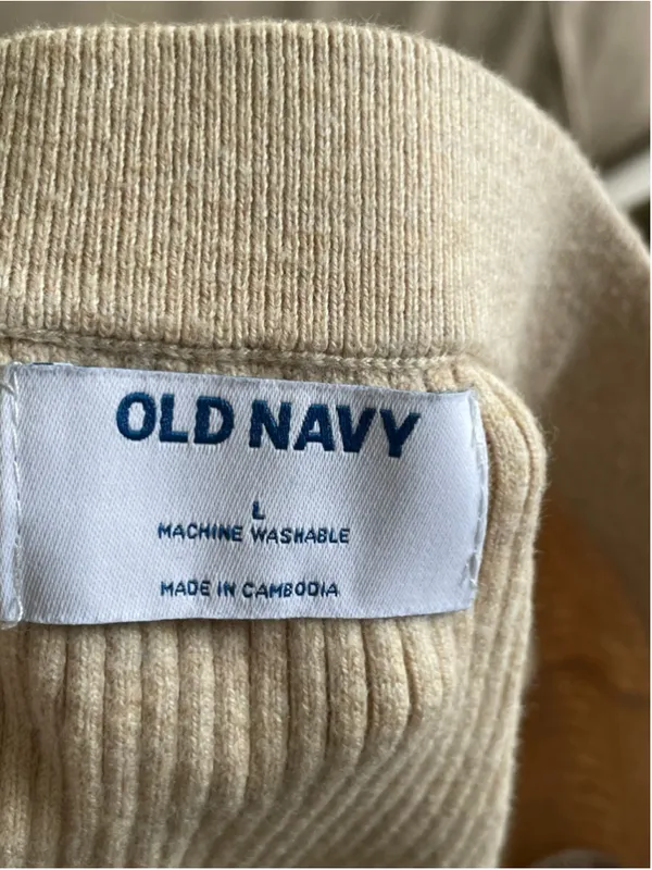 Women's Old Navy Beige Ribbed Knit Mini Skirt Size L - Image 2