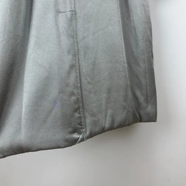 J.Crew Relaxed Trench Coat Satin Crepe Mid Length Silver Gray Insulated US 2 NWT - Image 11