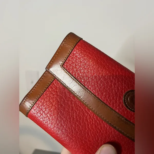 Dooney & Bourke Pebbled Leather Awl Checkbook Organizer Kisslock Trifold Wallet - Image 10