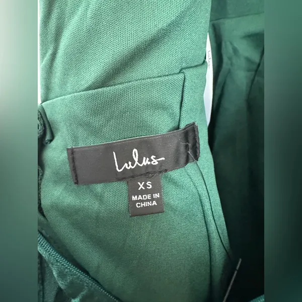 NWT Lulus Tiers of Joy Emerald Green Satin Tie- Back Tiered Mini Dress - Image 8