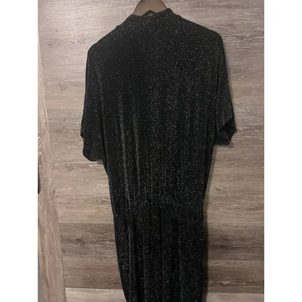 Baby Phat Dress Womens 2X Black Glitter Dolman Short Midi Vintage Party Club - Image 6