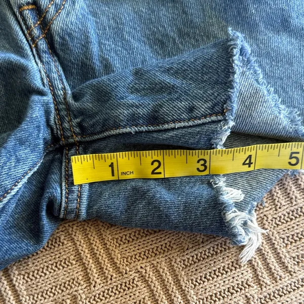 100% Cotton Levi's Blue Distressed Denim Cutoff Shorts - Image 8