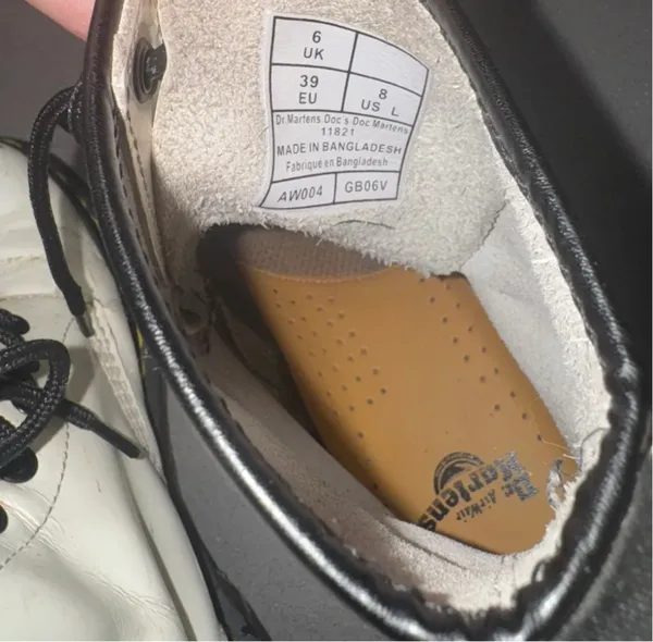 Dr. Martens White Leather Combat Boots size 8 Women’s - Image 5