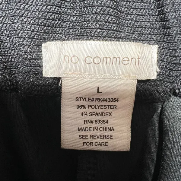 No Comment Black Wide Leg Trouser Pants Pleated Front Stretch NWT Size L - Image 8