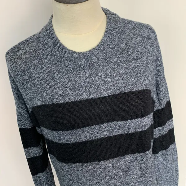 American Eagle Gray Black Striped Knit Sweater - Image 3