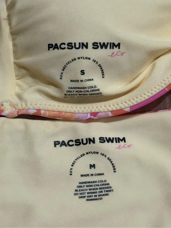 Pacsun Floral Yellow Pink Bikini Women’s Small/Medium - Image 2