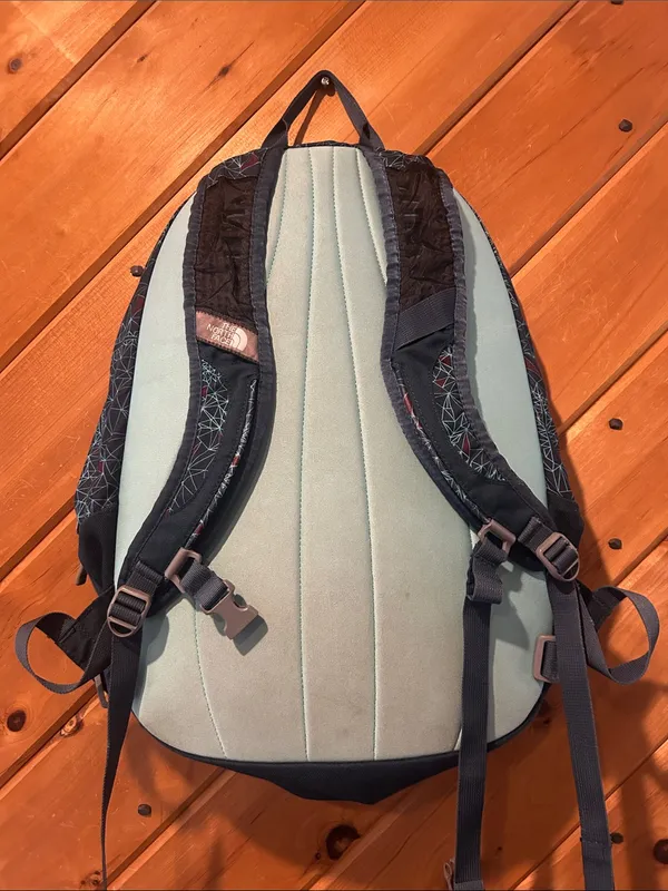 The North Face Backpack T196/T596 Rare Teal Maroon Geometric Day Pack - Image 5