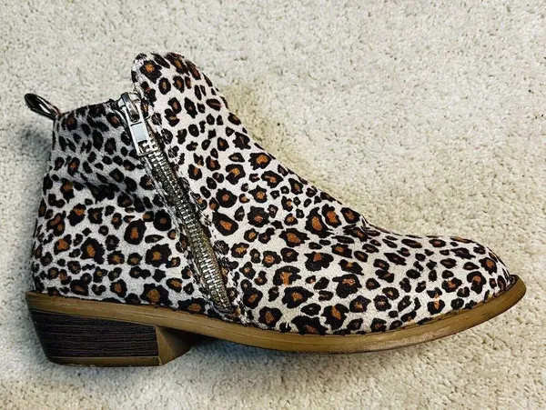Women's Leopard Chunky Heels Ankle Boots Booties Round Toe Retro Party Shoe 7.5 - Image 6