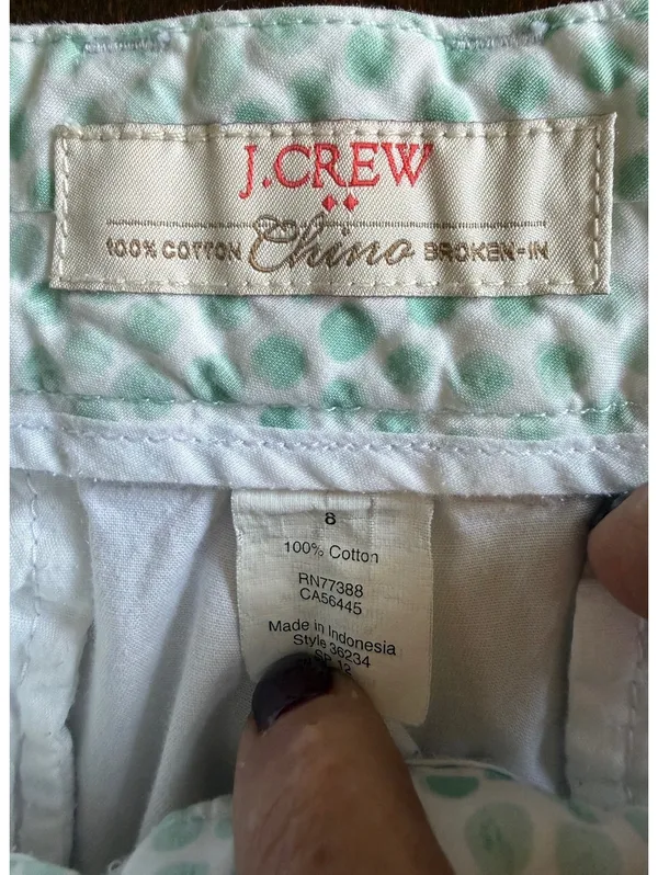 J.Crew White Cotton Chino Shorts Size 8 - Image 3