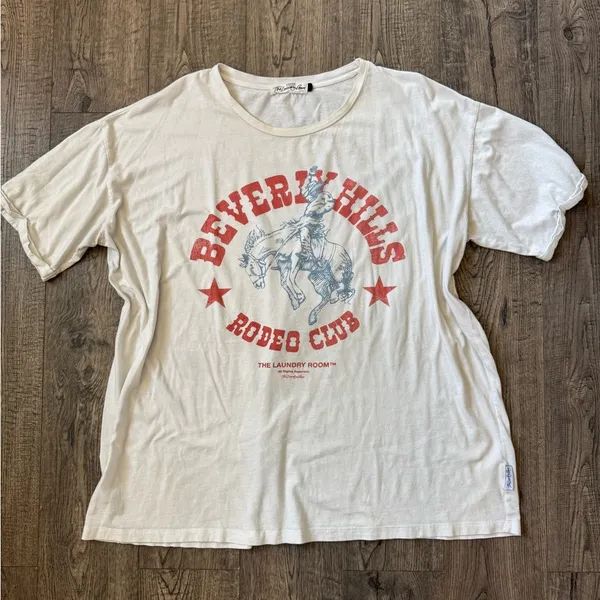 The Laundry Room Beverly Hills Rodeo Club - Oversized Tee - White - Image 4