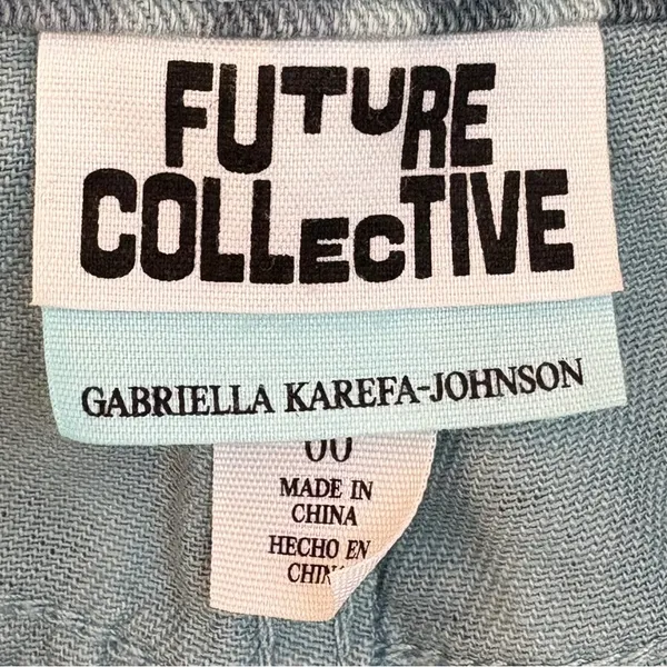 Future Collective Size 00 Waist 28 Checkered Denim Pants NWOT‎ - Image 5