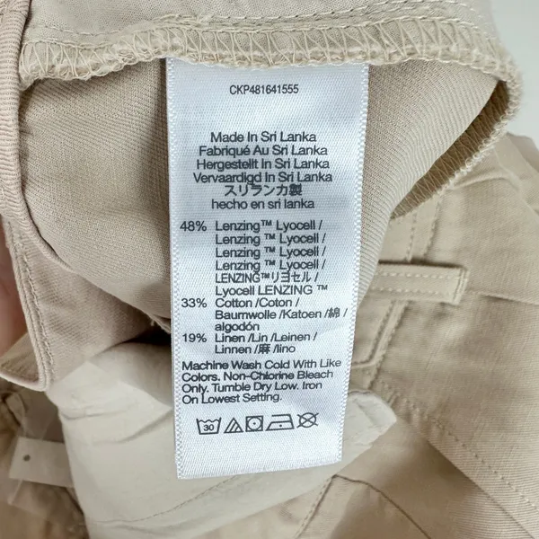 Madewell The Harlow Wide Leg Pant Linen Twill Harvest Moon Beige US 12 NWT - Image 14