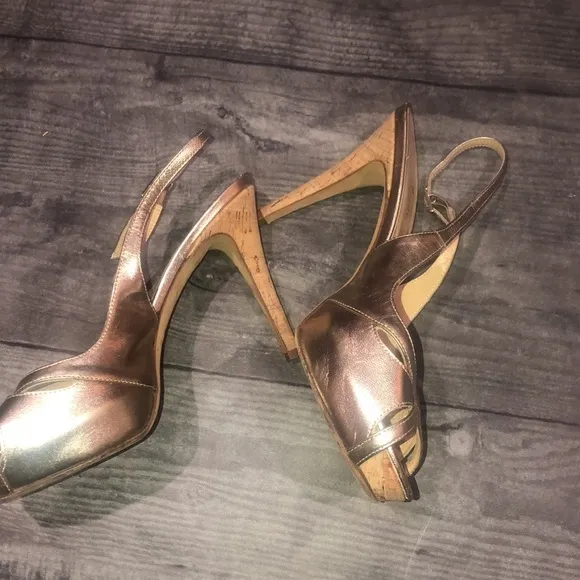 Kate spade light gold open toed heels - Image 5