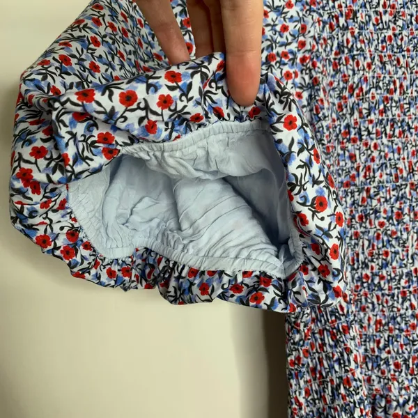 J. Crew Meadow Floral Smocked Midi Dress Cottagecore Prairie Modest Womens XL - Image 9