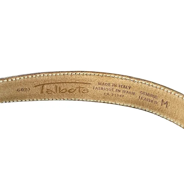 Talbots Made in Italy Brown Croc Embossed Genuine Leather Belt Women’s M Y2K VTG - Image 4
