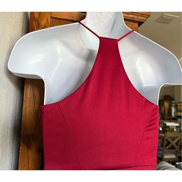 Womens Express Red Racerback Structured Sleeveless Party Fit + Flare Dress Sz 0 - Image 4