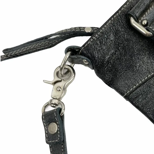 Renato Minelli Metallic Tote Bag Crossbody Bag Convertible Black - Image 11