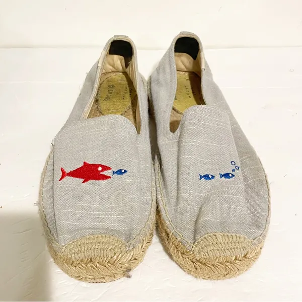Soludos x Mary‎ Matson Women’s Size 9.5 Hungry Fish Linen Platform Espadrille - Image 2