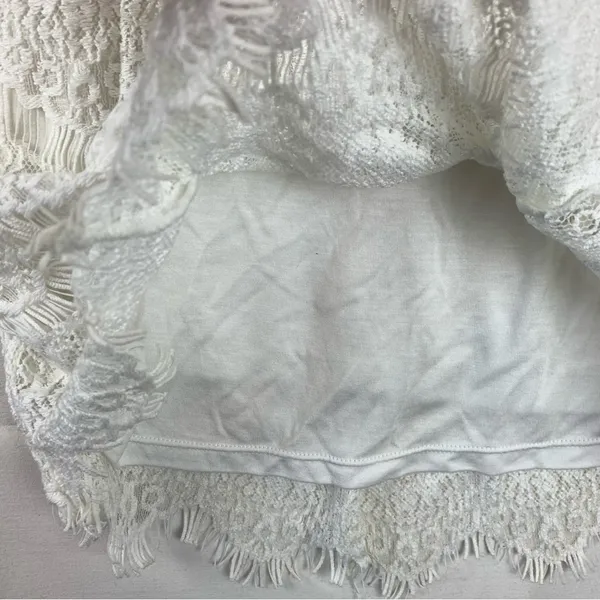 Free People size medium white lace mini dress new bridal anthro open back - Image 9