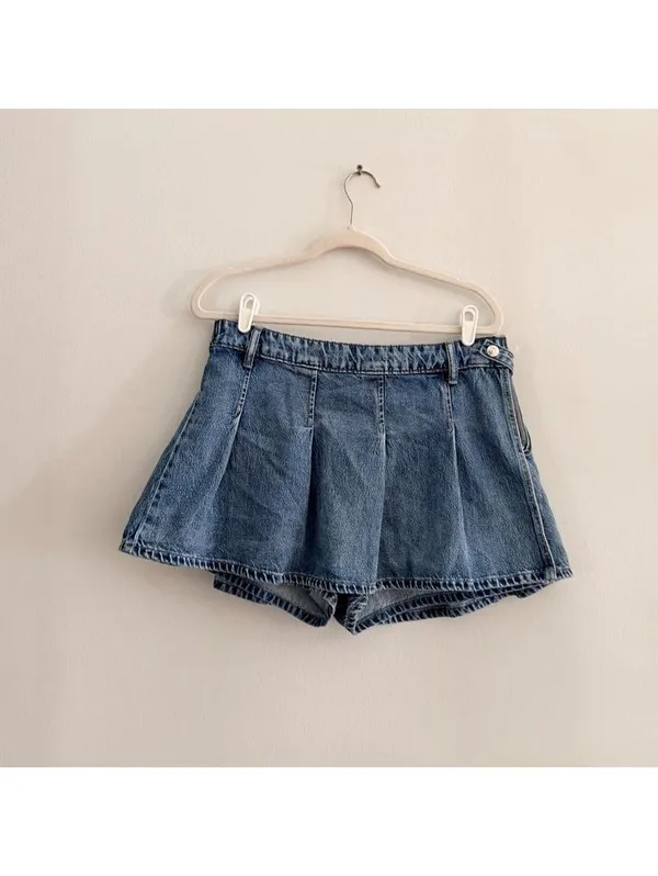 We The Free Stephie Denim Skort in Bella Blue - Image 5