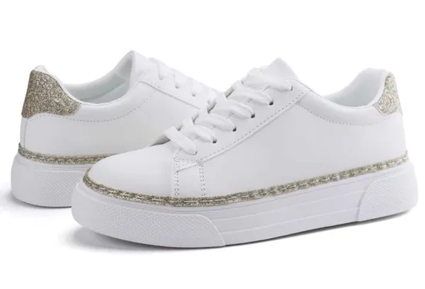 SheIn White Platform Lace Up Fashion Sneakers - Image 3