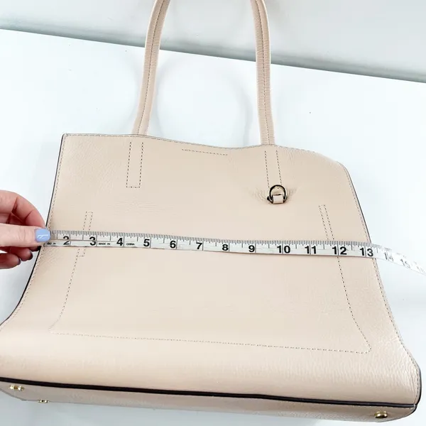Banana Republic Leather Double Top Handle Tote Handbag Purse Blush Pink - Image 7