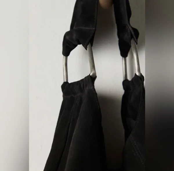 NWT Free People Bobbi Slouch Suede Tote In Black $98 MSRP 100% Leather No refunds returns or cancellations - Image 3