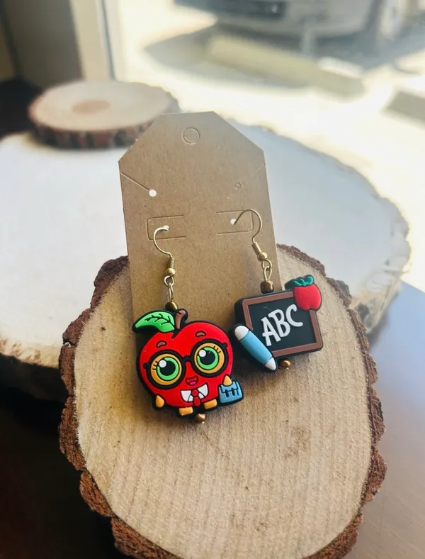 Back to School Teacher Earrings | Apple ABC Dangle Earrings | Teacher Gift - Image 4