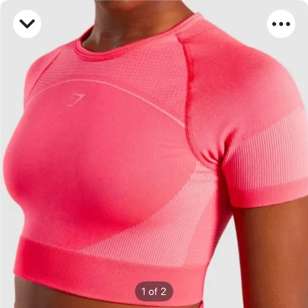 Gymshark Ultra Seamless Hot Pink Crop Top Back Cut Outs TikTok famous XS - Image 4