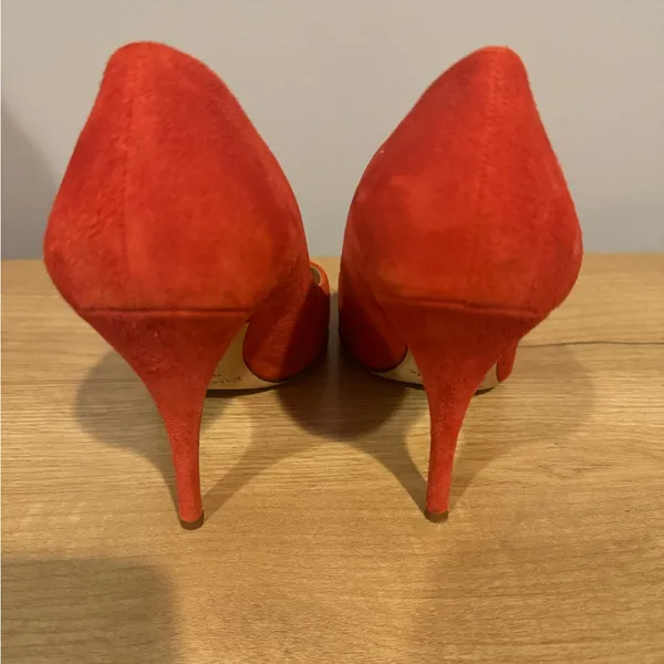 Kate Spade New York Womens Bright Red Suede‎ Pointed Toe Pumps Shoes Size 8.5 - Image 5