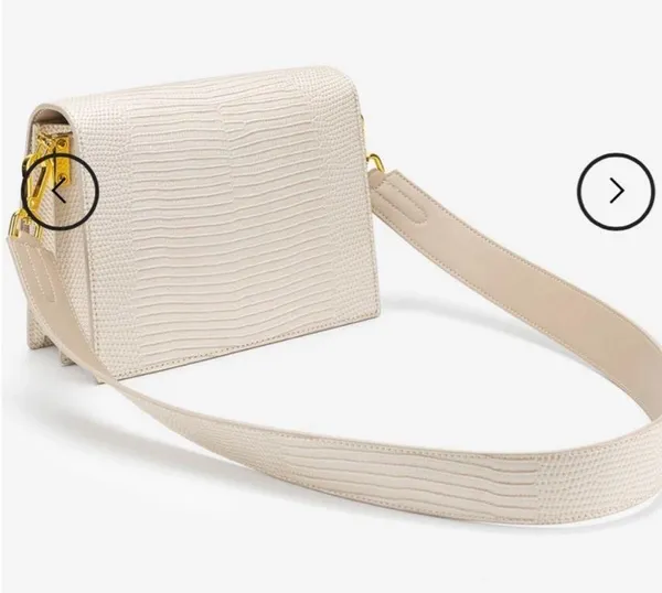JW PEI Flag Bag in Ivory Lizard - Image 3