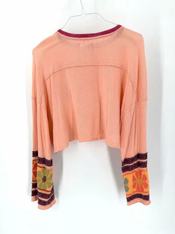 We the free people Sidney Lagenlook boho cottage floral wide sleeve oversize tee - Image 5