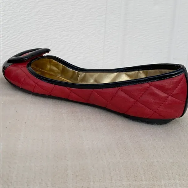 Marc Fisher Red& Black Leather Flats - Image 4