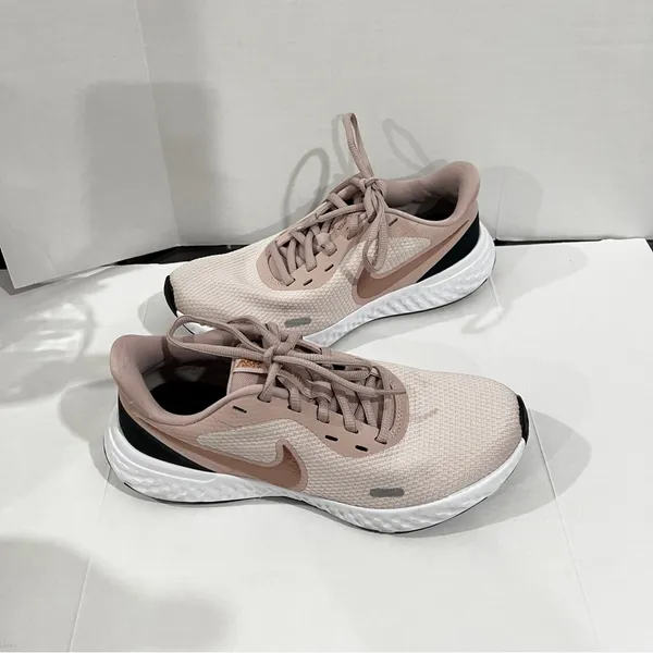 Nike Running Revolution 5 Pink Blush Gold Sneakers Size 6.5 Slip-On Lightweight - Image 10