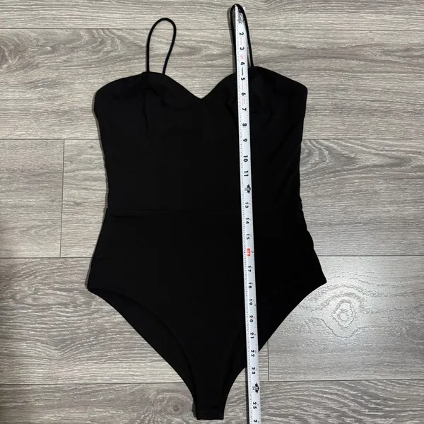 NBD Women‎ Black Sweetheart Neckline Strappy Bodysuit Size S Date Night Gothic - Image 3