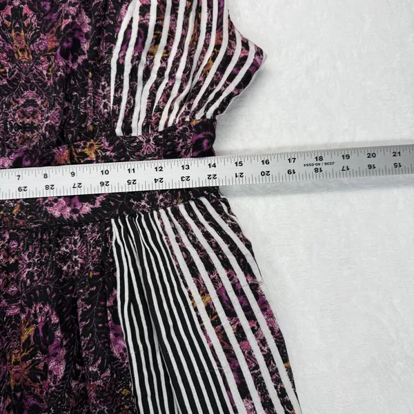 Free People Maxi Dress Size 8 Midnight Combo Striped Floral‎ Rayon Blend - Image 7