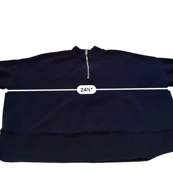 Madewell MWL Quarter Zip Sweatshirt Womens Small Black‎ Betterterry Mock Neck - Image 7