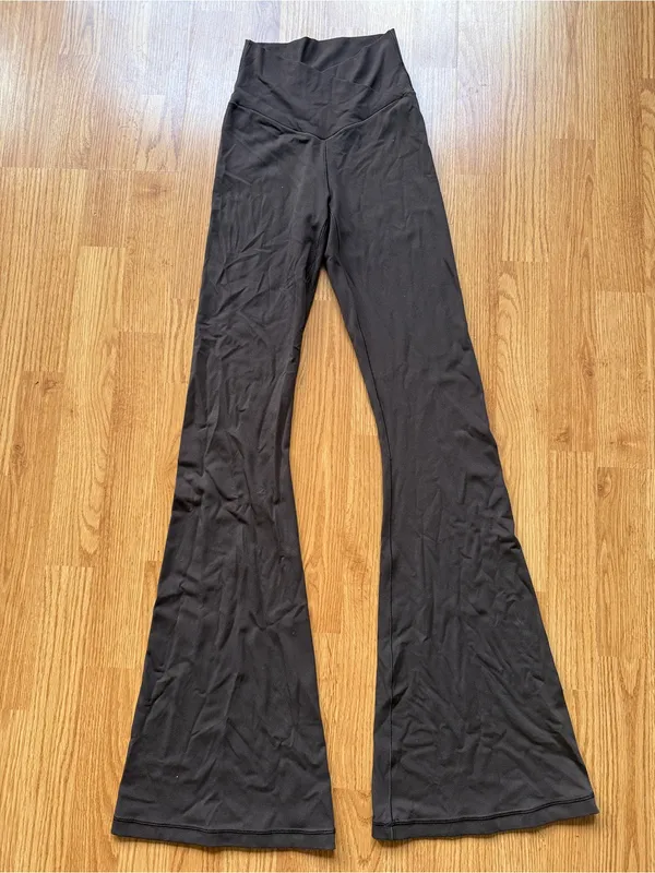OFFLINE By Aerie Real Me High Waisted Crossover Flare Legging Brown Small - Image 2