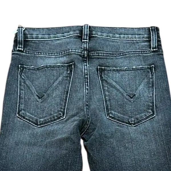 Hudson Nico Mid Rise Straight Inseam Split Black Star Denim‎ Jeans Size 25 NWT - Image 4