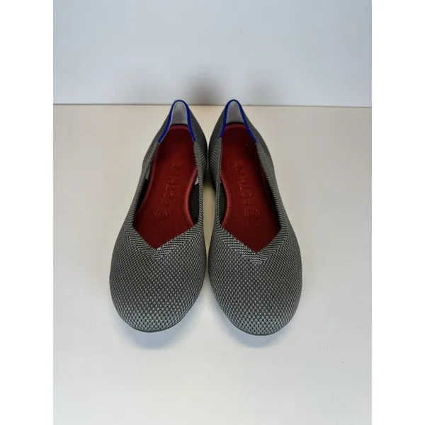 ROTHYS The Flat Pebble Grey Knit Rounded Toe Ballet Flats Slip On Shoes Size 7.5 - Image 2