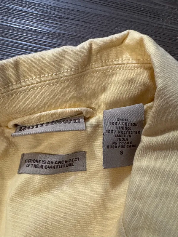 Vintage Ruff Hewn Sunny Yellow Trench Coat with Studded Belt - Image 6