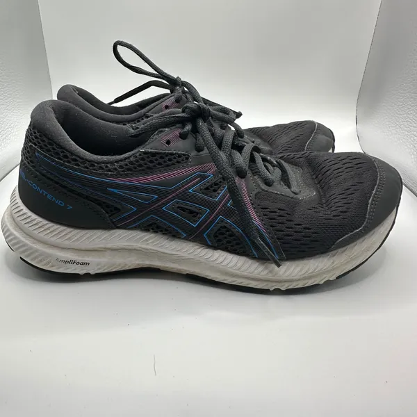 ASICS Gel Contend 7 Running Shoes Women's Size 8 Black‎ Pink Blue Athletic - Image 5